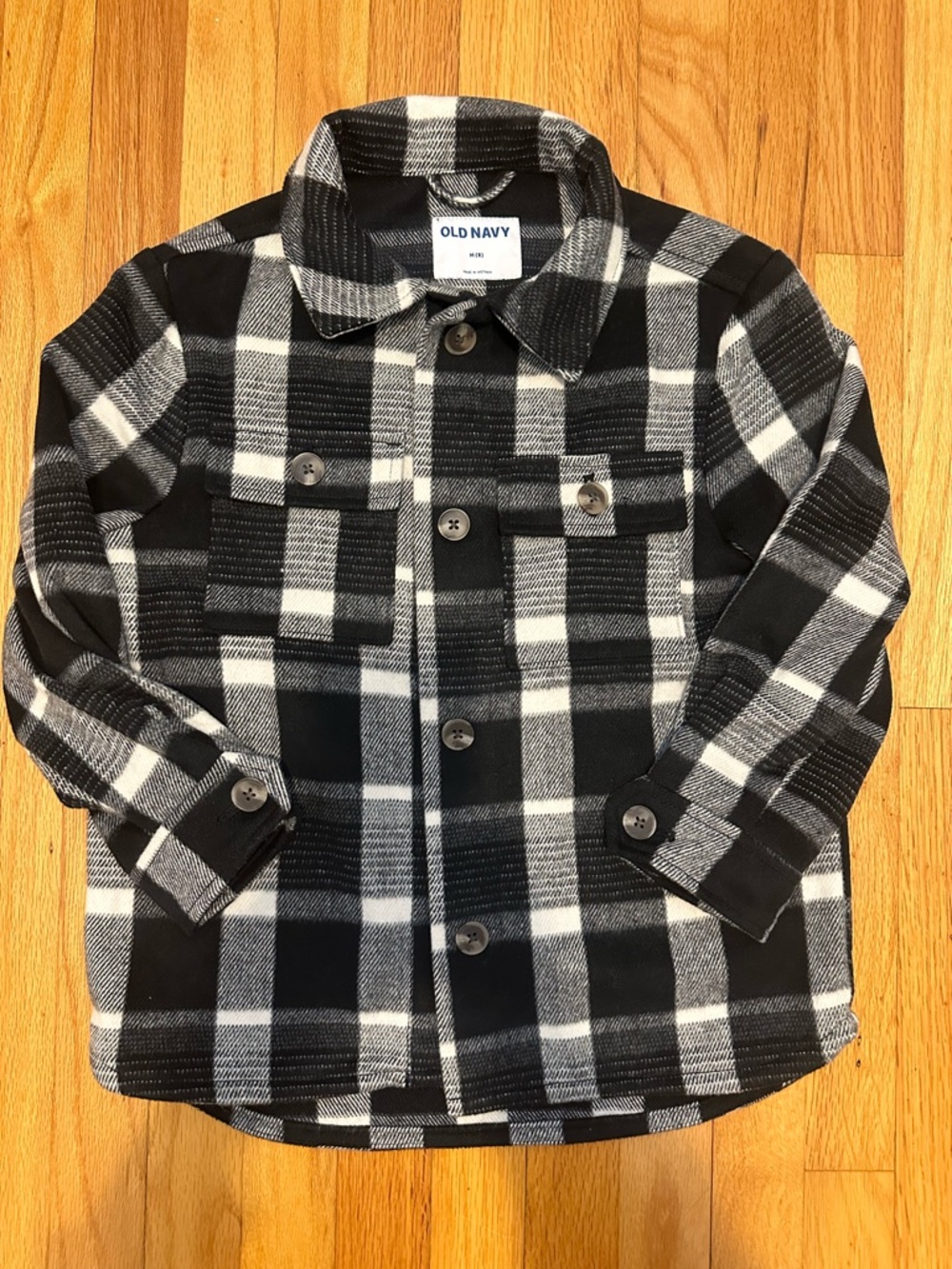 Like New!!!! 🎉 Old Navy Black and White Plaid Button-Down Jacket